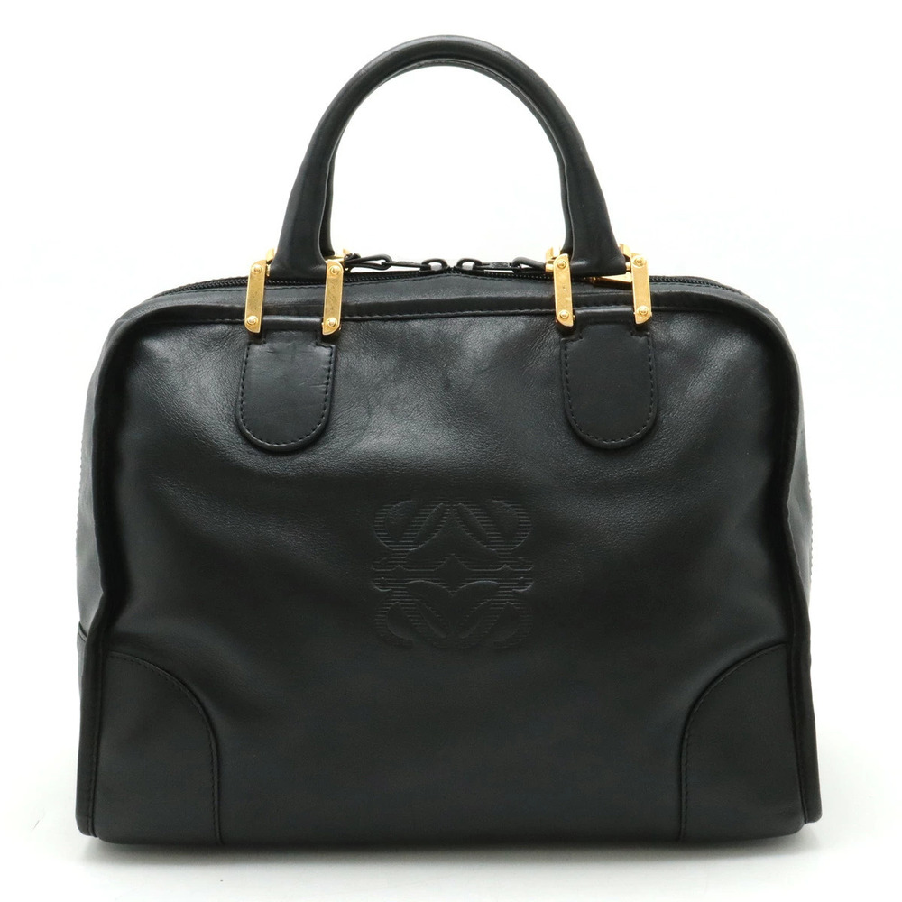 Loewe Anagram Amazona Handbag Boston Bag Leather Black